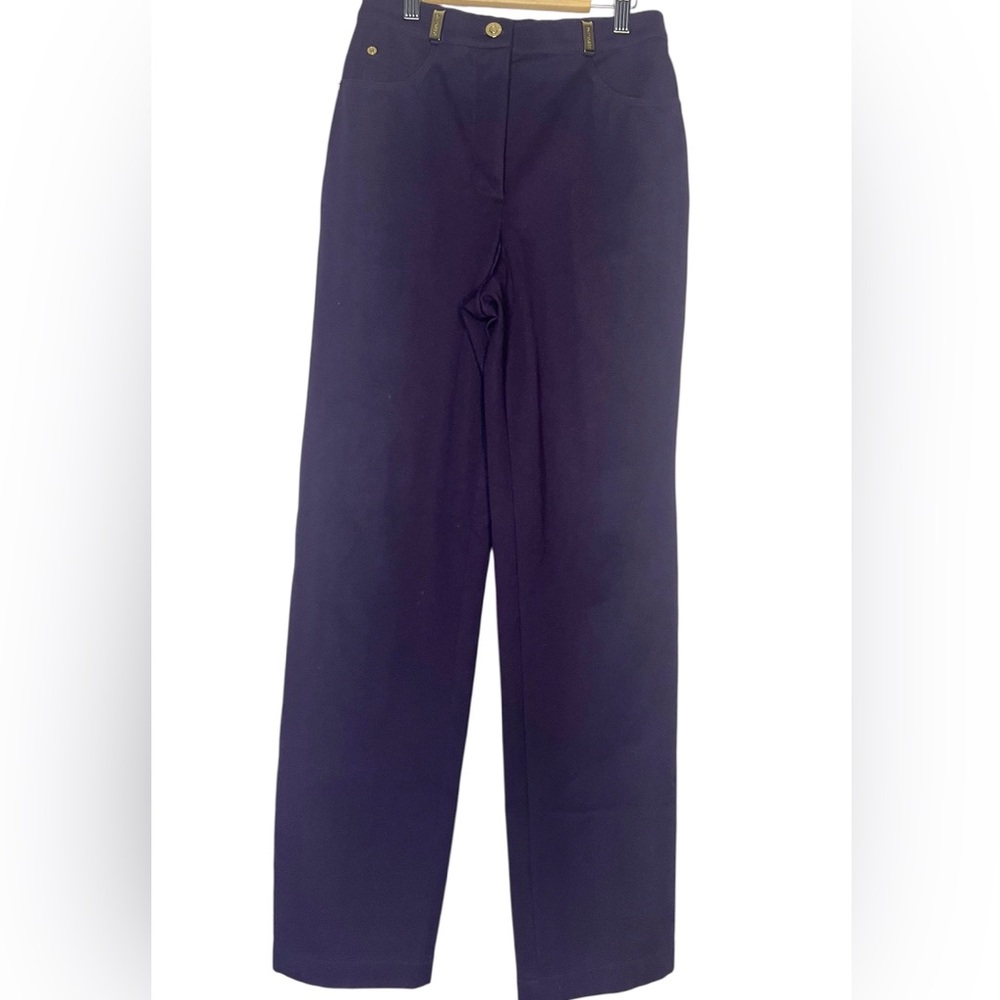 St John sport purple pants size 2 waist 26” career high waisted